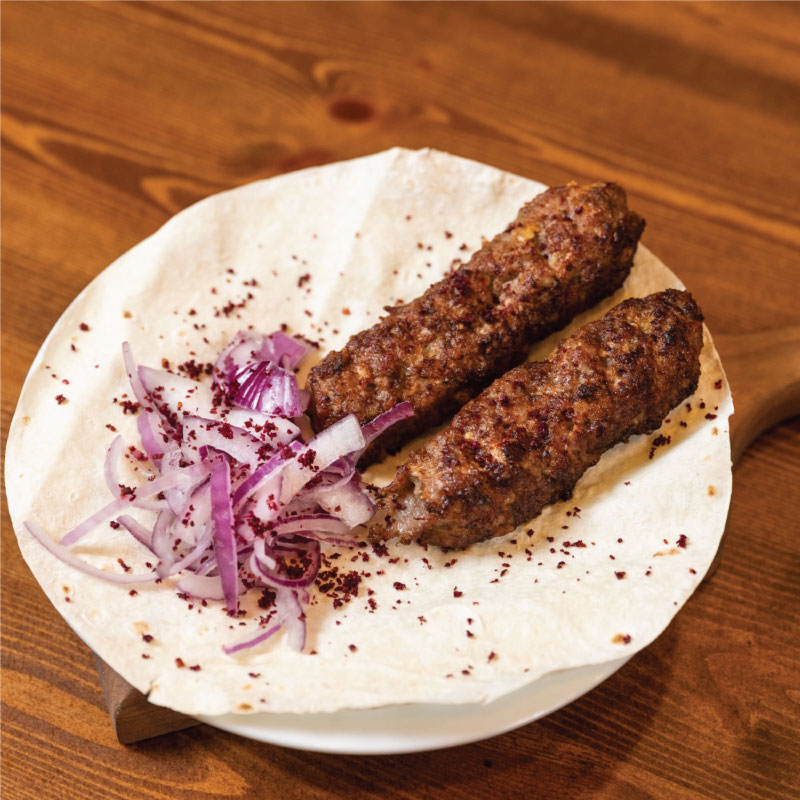 Lyulya kebab with aromatic spices